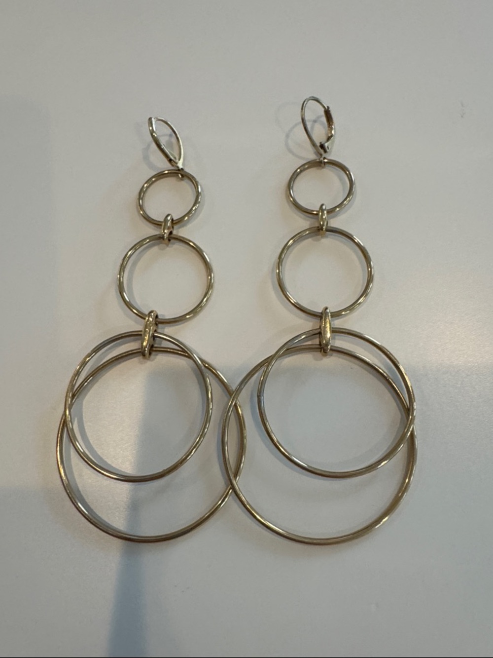Elegant Gold-Tone Multi Hoop Drop Earrings - Women Jewelry
